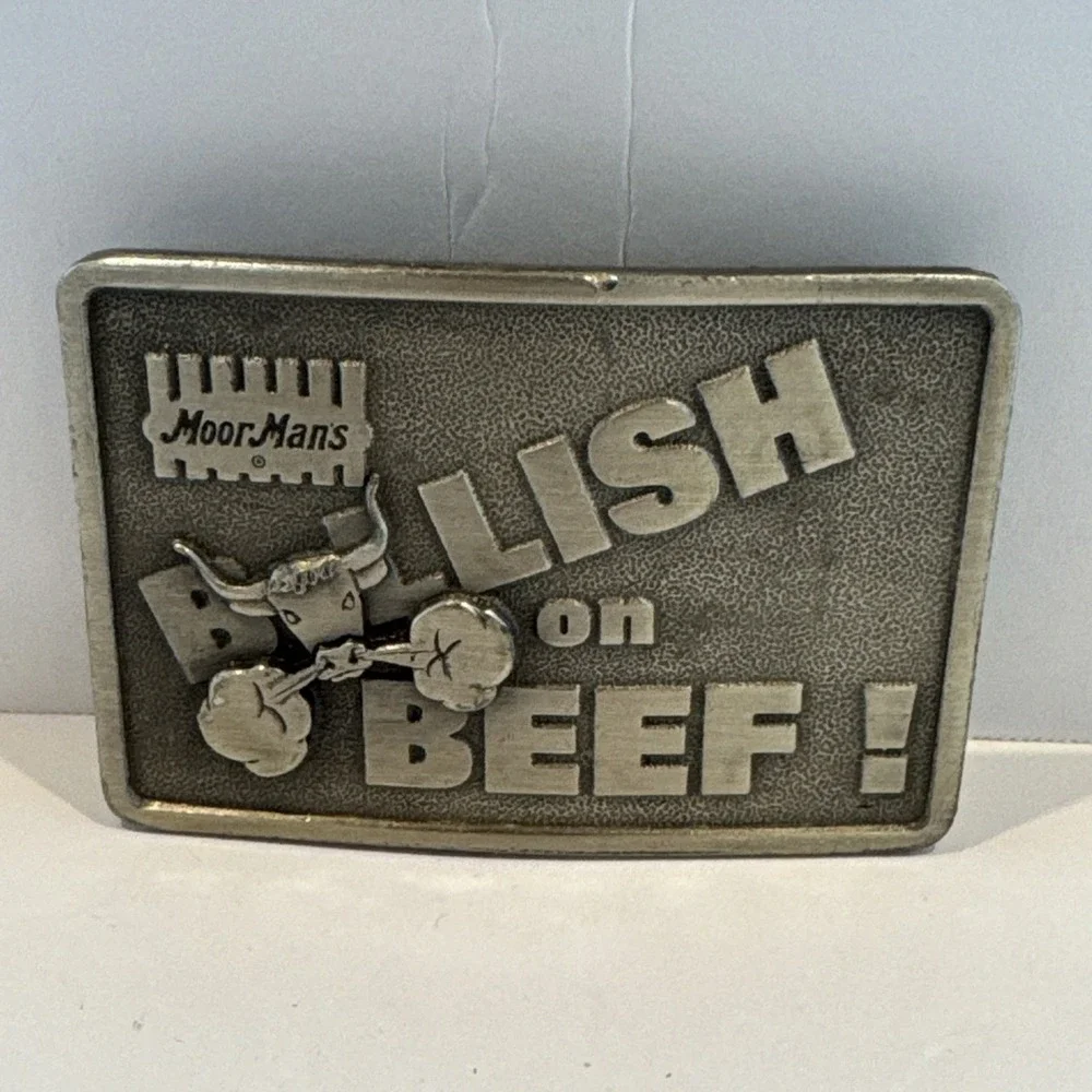 Vintage Belt Buckle Moor Mans Beef Products Iowa 1983 limited edition